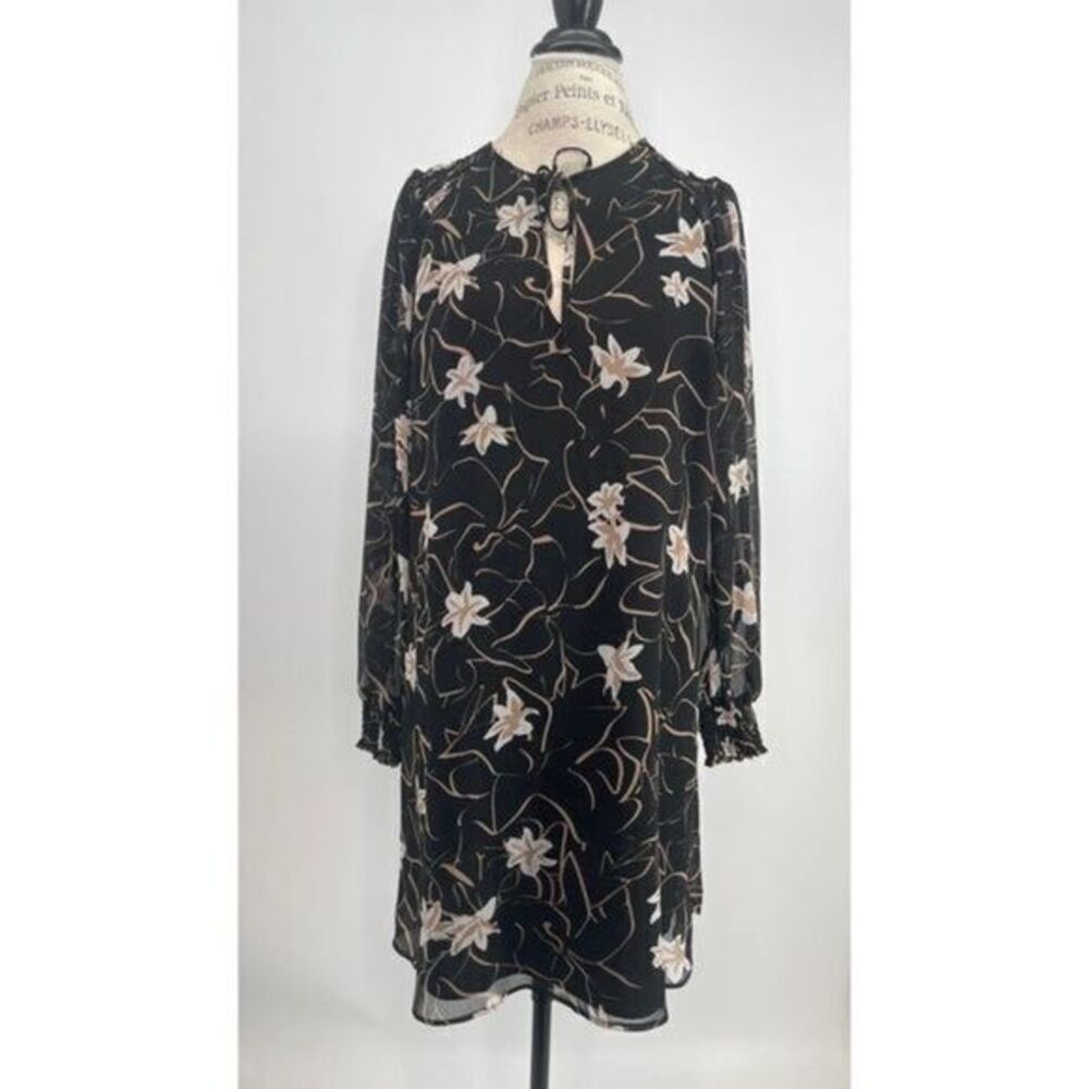 ELIZABETH and JAMES Black Floral Tunic Dress